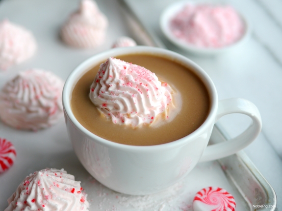 Peppermint Bark Hot Chocolate with Frozen Peppermint Whipped Cream Noble Pig s