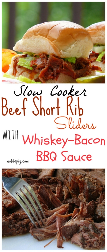 Slow Cooker Beef Short Rib Sliders with Whiskey Bacon Barbecue Sauce 1