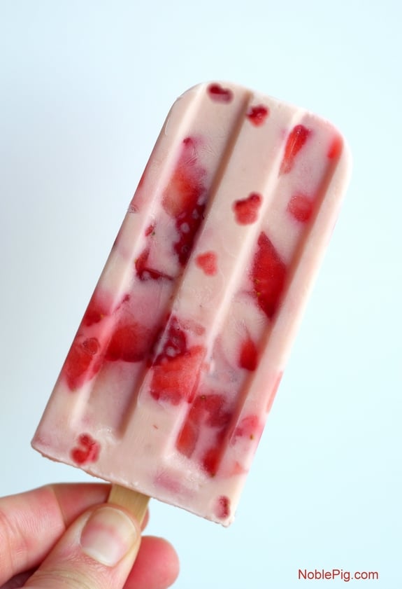 Strawberries and Cream Popsicles the perfect summer treat 