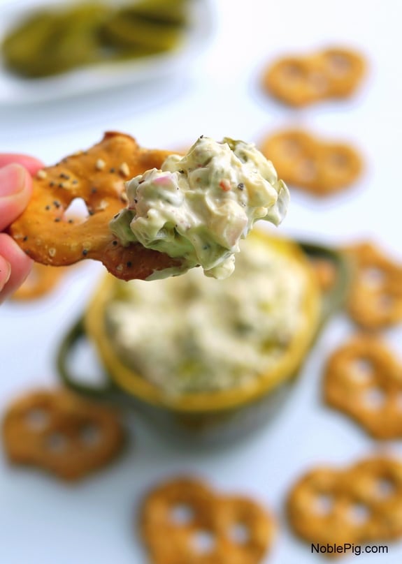 Dill Pickle Dip impossible to eat just one bite