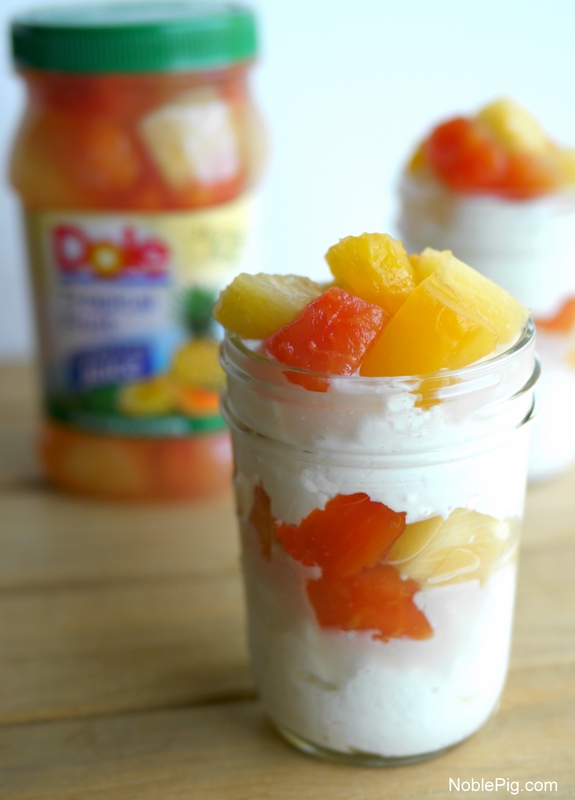 3 Ingredient Tropical Friut Colada Snack with Dole Tropical Fruit