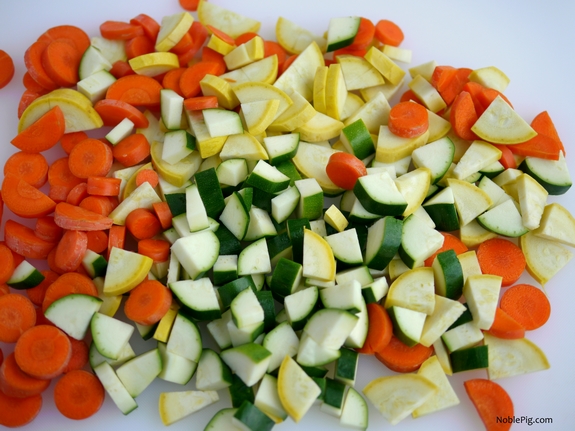 Skinny Italian Vegetable Soup chopped veggies