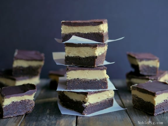 Layered Chocolate and Peanut Butter Brownies from NoblePIG Oregon