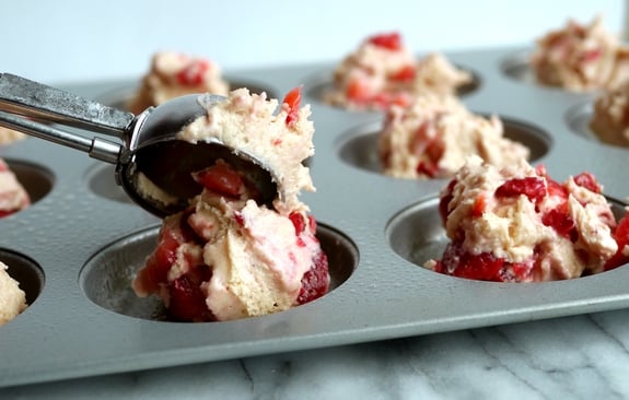 Strawberry Shortcake Cookies batter drop