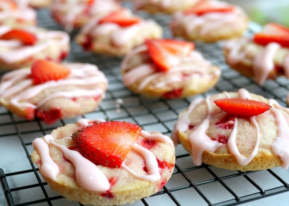 Strawberry Shortcake Cookies using fresh strawberries and cream to mimic a favorite dessert 