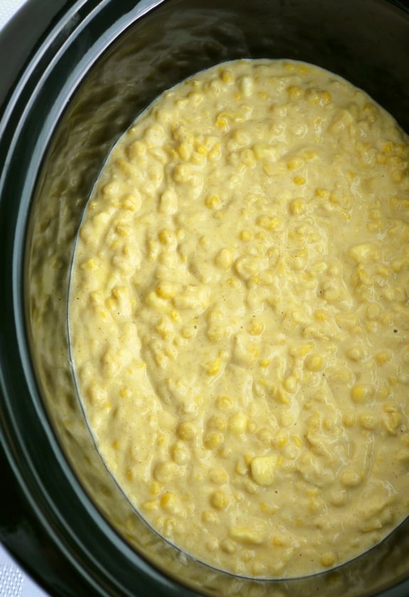 Slow Cooker Sweet Corn Pudding the mixture