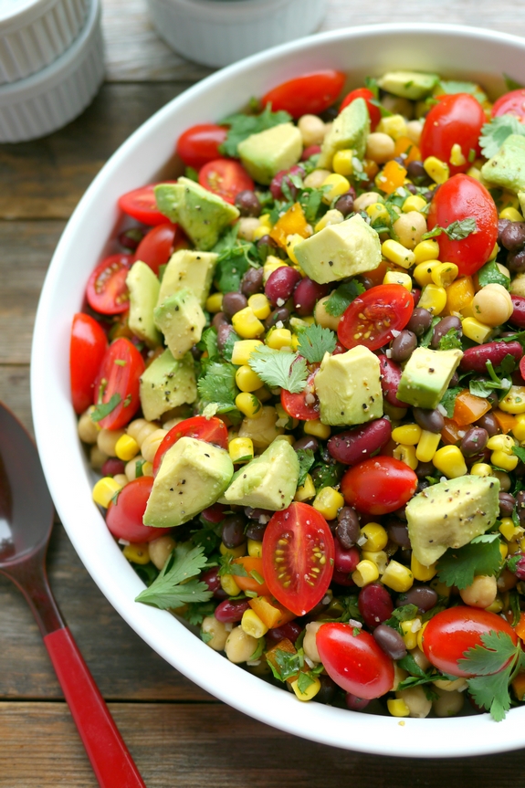 Avocado and Three Bean Salad is a refreshing salad for all your entertaining needs