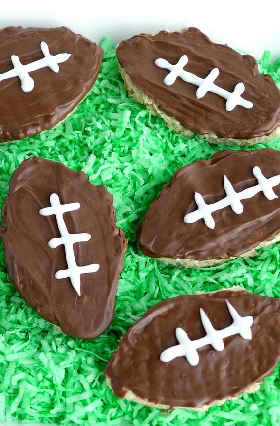 Football Inspired Rice Krispies Treats are the perfect treat for game day 