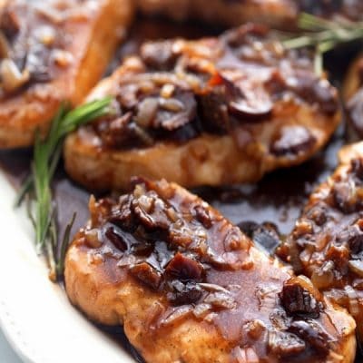 Ordinary pork chops turned extraordinary with a quick and easy balsamic vinegar sauce. This sauce is a secret weapon when it comes to jazzing up a midweek meal. 