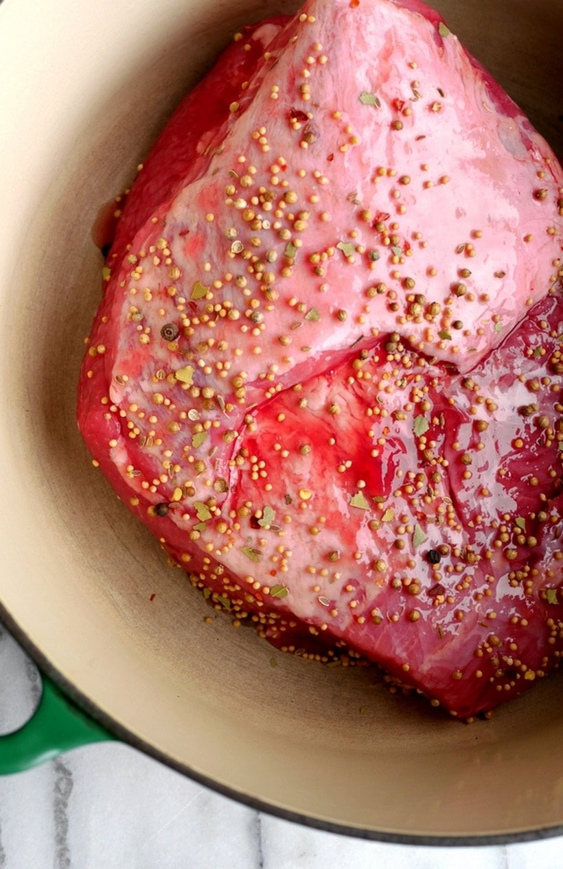 corned beef in a pot