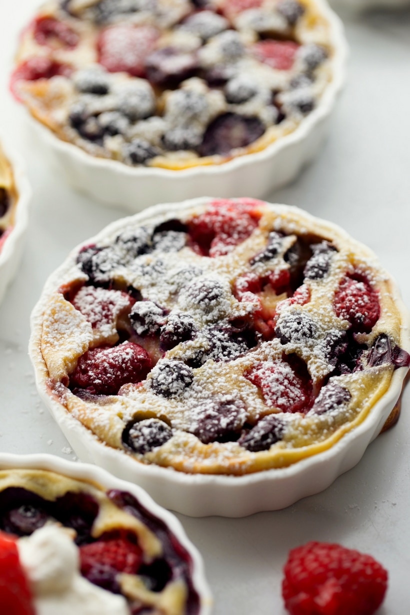 clafoutis with powdered sugar