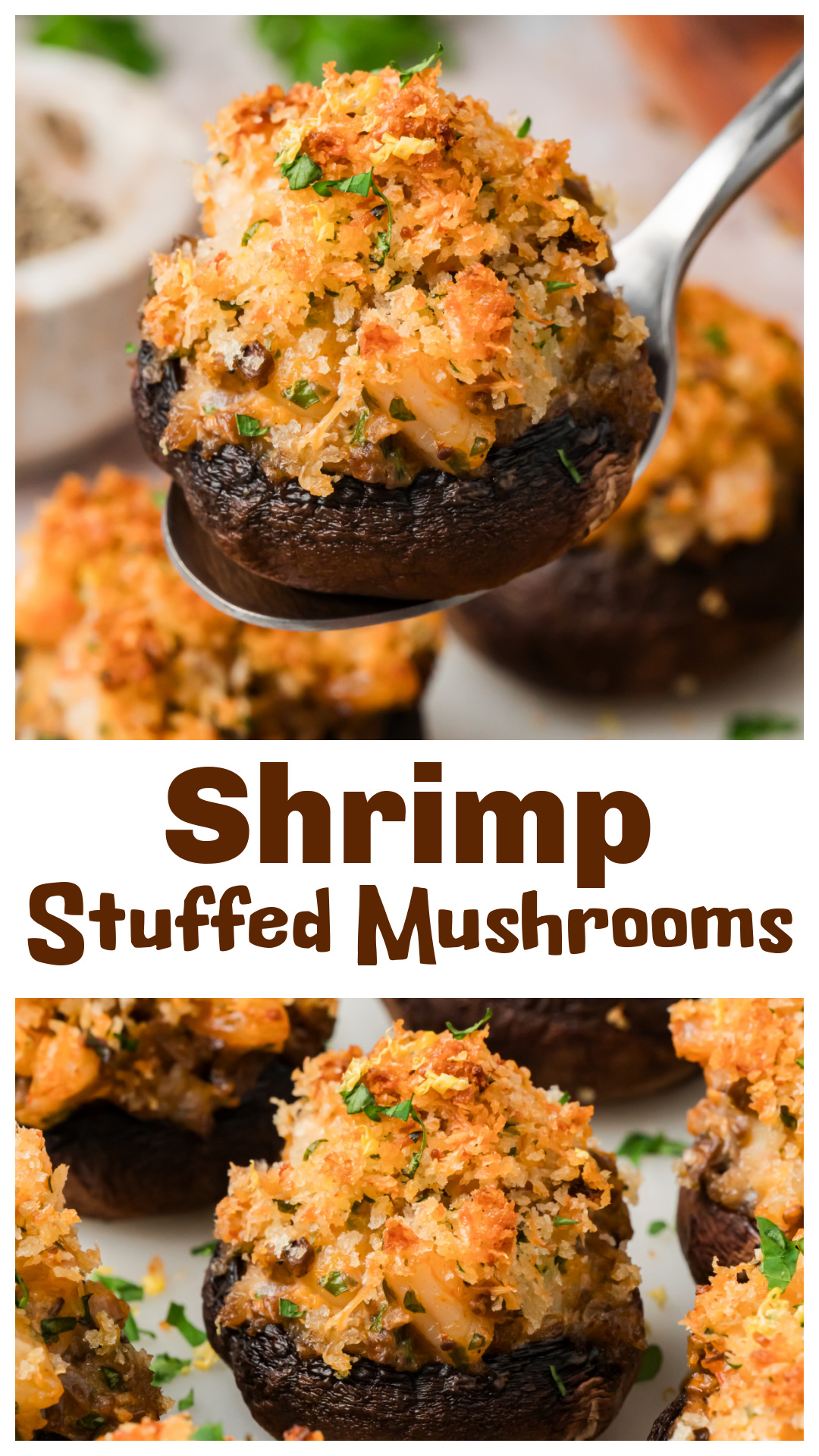These shrimp stuffed mushrooms have lots of shrimp, and I roughly chop it instead of leaving the shrimp whole or mincing it into the filling. Cream cheese holds everything together with Parmesan, shallot, garlic, Dijon, lemon zest and the chopped mushroom stems. A buttery Parmesan panko topping gets golden in the oven while the mushrooms cook underneath. They’re a great seafood appetizer for holidays, parties, dinner guests or anytime stuffed mushrooms sound like a very good idea. via @cmpollak1