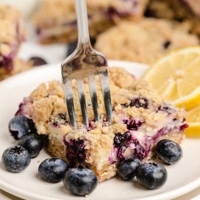 Blueberry Streusel Bars with Lemon-Cream Filling are a foolproof recipe, made especially to persuade the dessert averse. These tempting bars highlight the addictive balance of tart ans sweet - crunchy and chewy when it comes to indulging in a sweet treat.