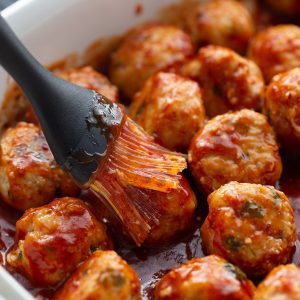 chicken meatballs with honey chipotle sauce