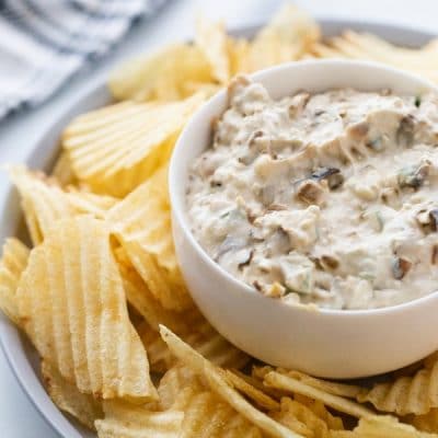 Blue Cheese Onion Dip with caramelized Onions