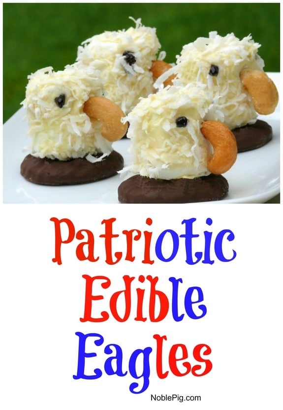 These perfect eagle desserts are made with marshmallows, coconut, and chocolate. Each eagle can be enjoyed on their own or used as a cupcake topper. via @cmpollak1