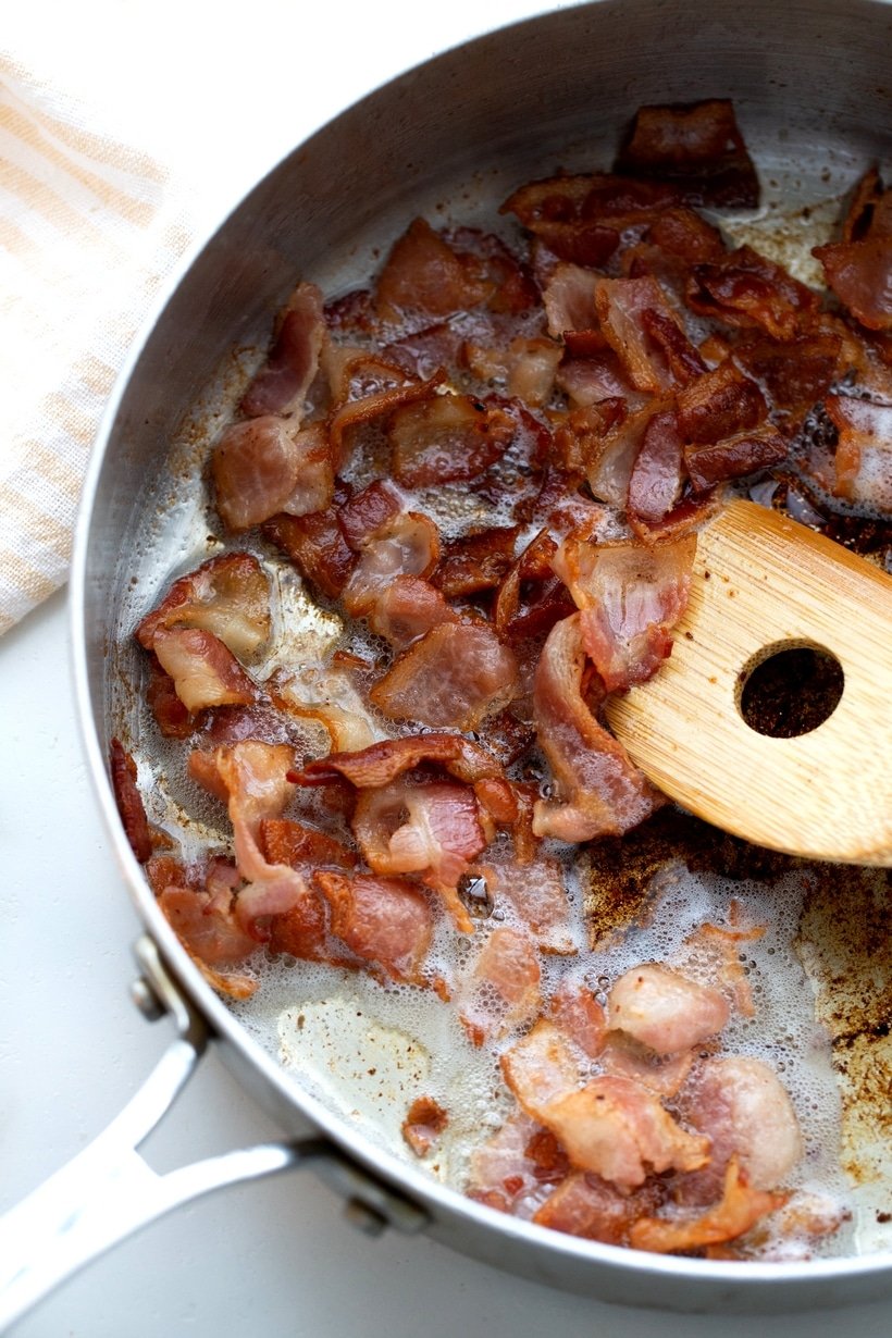 Sauteed bacon.