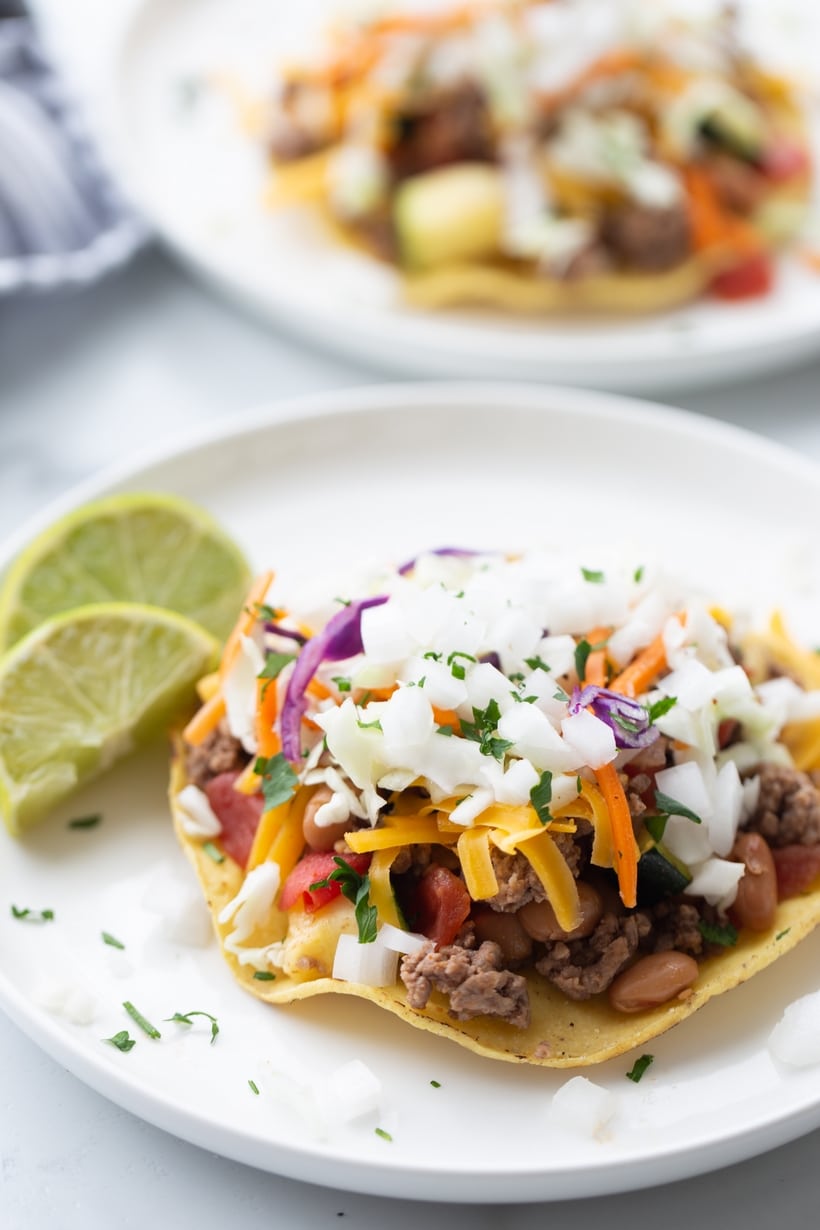 tostadas with chipotle beef
