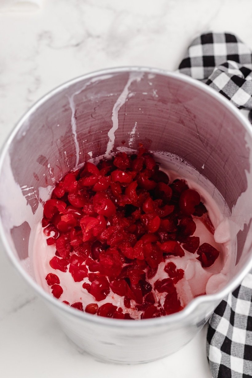Cherries in a bucket.