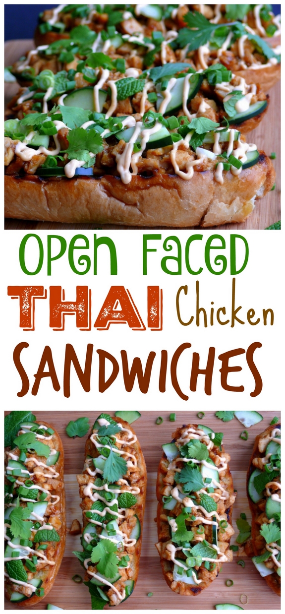 Open Faced Thai Style Chicken Sandwiches 