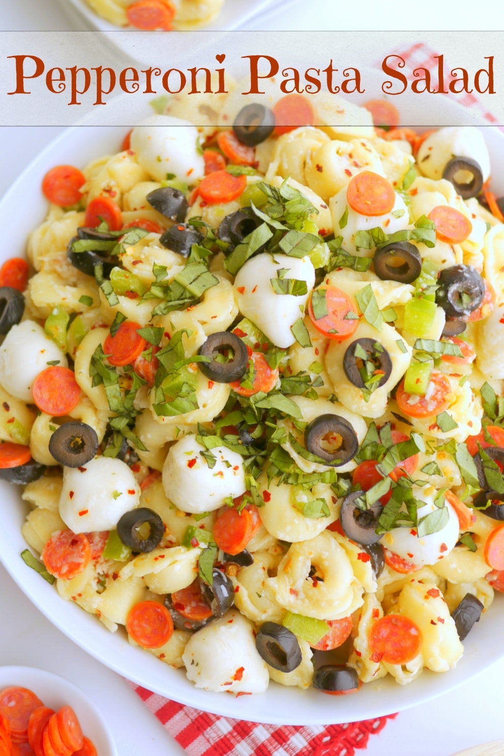 Bursting with bold flavors and has a pizza-inspired twist, this Pepperoni Pasta Salad is the perfect dish to satisfy your cravings. The tender pasta, juicy tomatoes, savory pepperoni, and zesty Italian dressing tie it all together in one delicious pizza pasta salad recipe.  via @cmpollak1