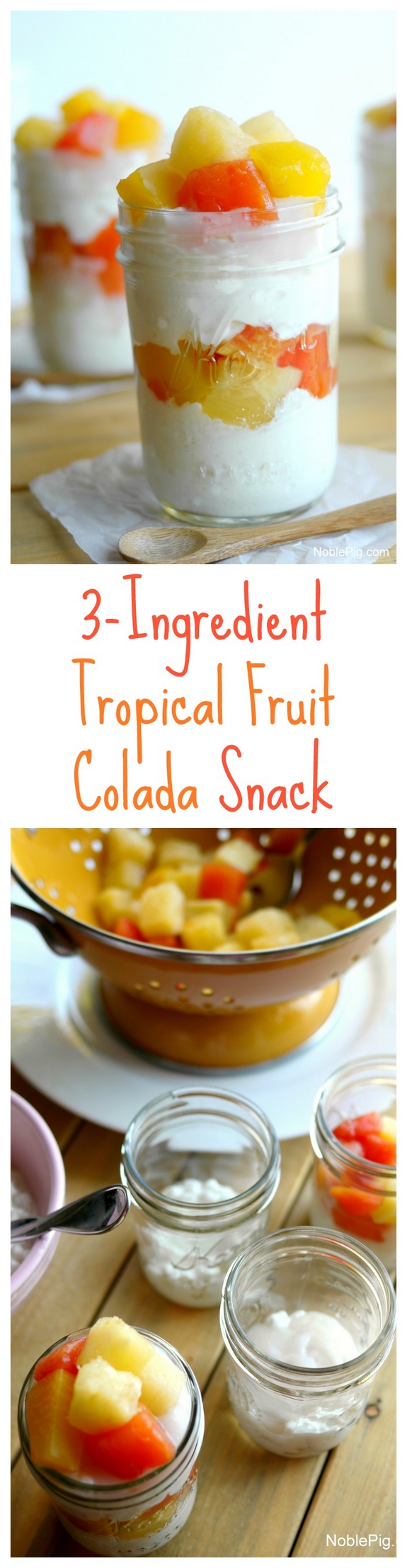 3-Ingredient Tropical Friut Colada Snack via @cmpollak1