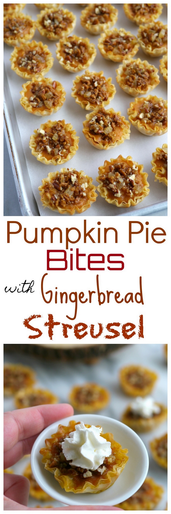 Pumpkin Pie Bites with Gingerbread Streusel 