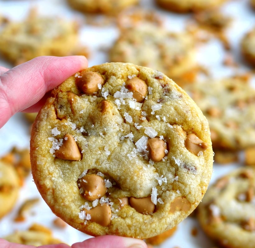 Soft Baked Butterscotch-Butterfinger Cookies 
