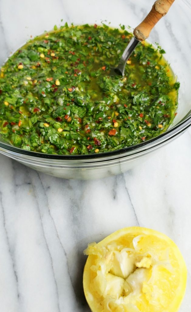 Flank Steak Tacos with Garlicky Cilantro Chimichurri