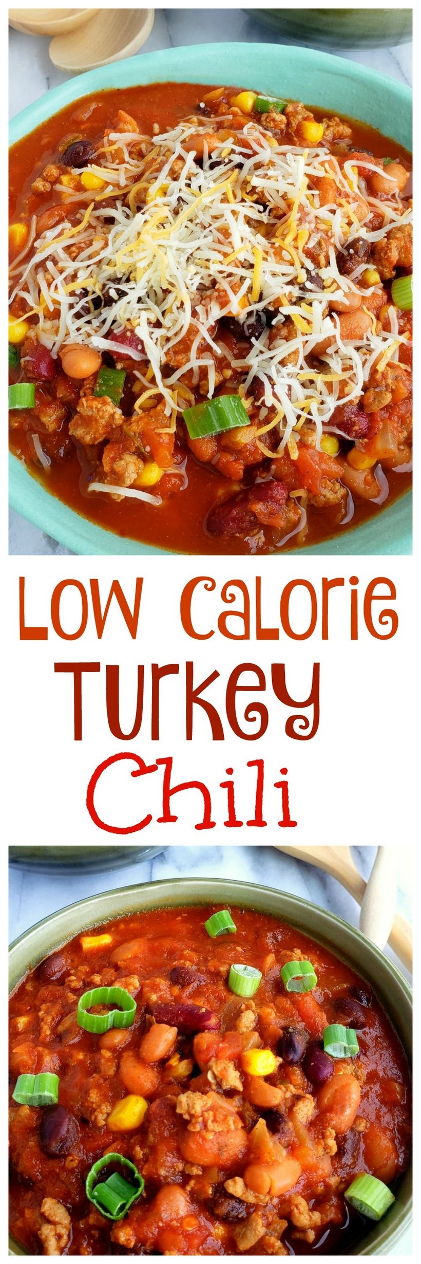 This Low Calorie Turkey Chili is so jammed with flavor, you'll forget you are eating something healthy. #turkeychili #healthydinner