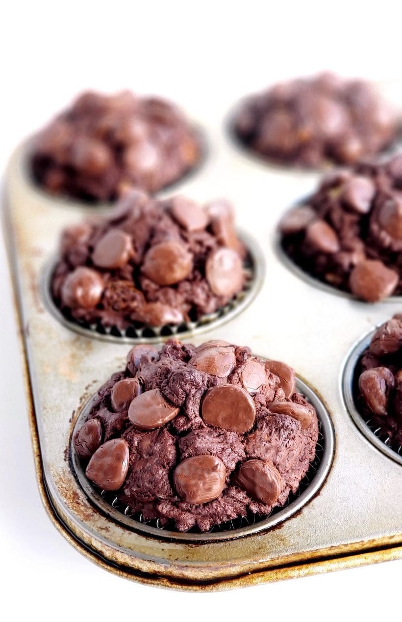Brownie Muffins in a muffin tray.