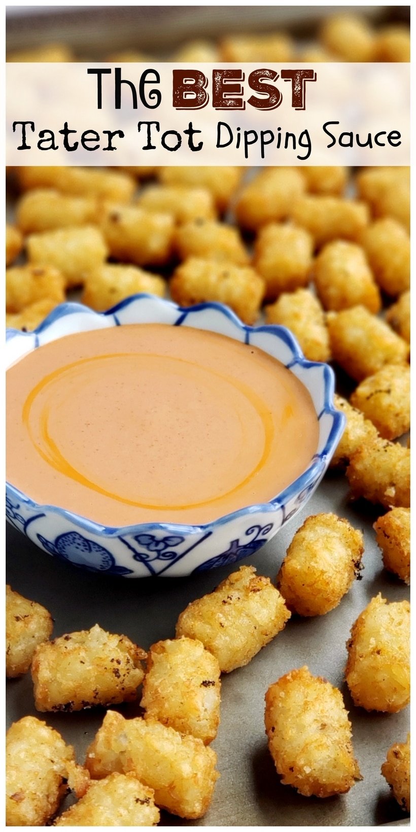 Save the plain ketchup for the kids and make the Best Tater Tot Dipping Sauce for those with a more mature palette. If you prefer a little spicy heat, this tot dipping sauce is for you. #noblepig #dippingsauce #tatertots #spicycauce via @cmpollak1