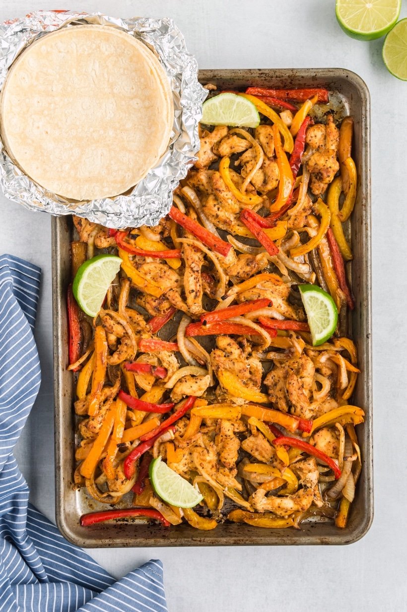 how to cook chicken fajita meat in the oven on a sheet pan