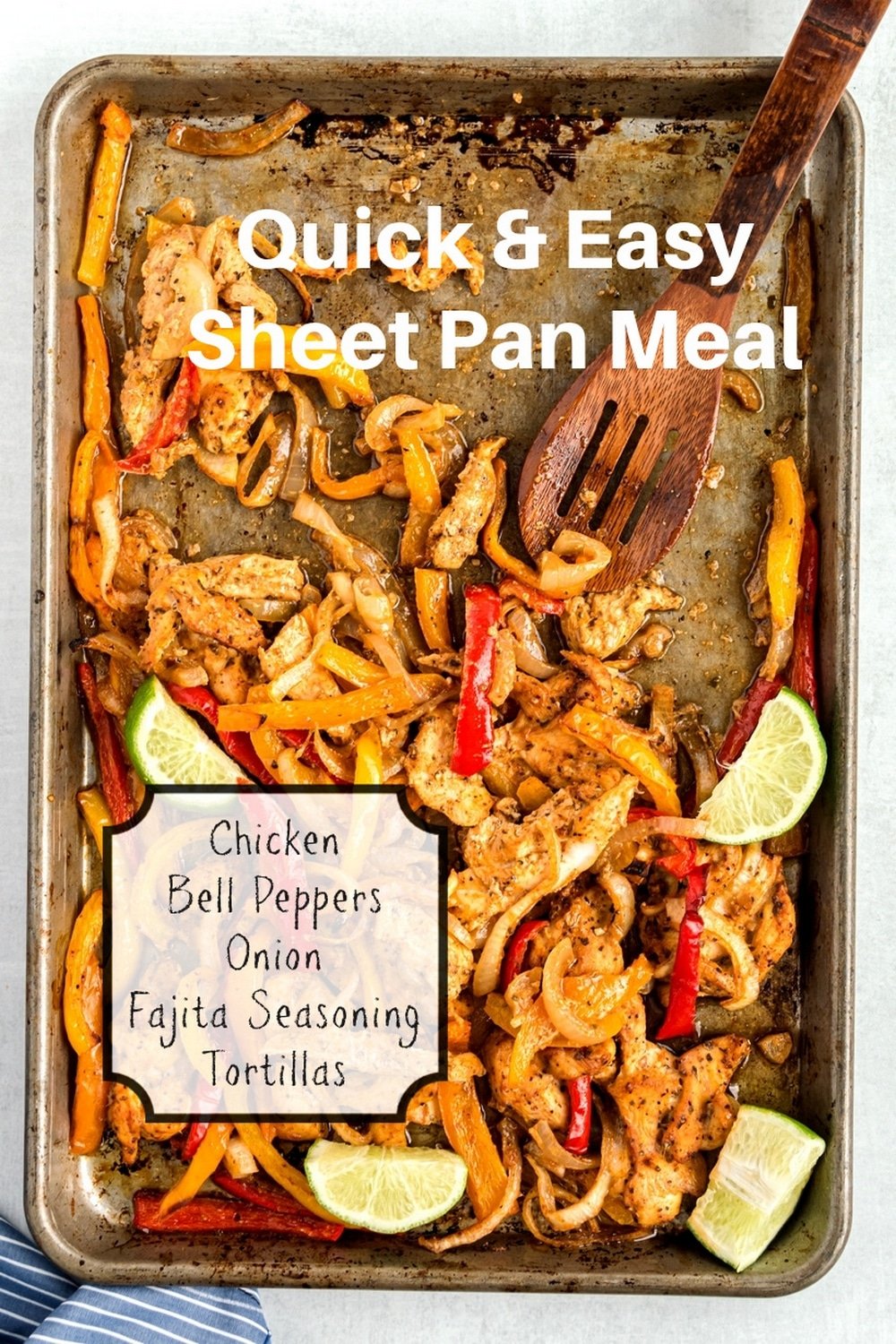 If you're wondering what to make with roasted peppers and onions, these deliciously, healthy sheet pan chicken fajitas are for you. I created this easy recipe with weeknight meals in mind. The perfectly seasoned, tender chicken and crunchy veggies make this tasty meal one you'll revisit often. via @cmpollak1