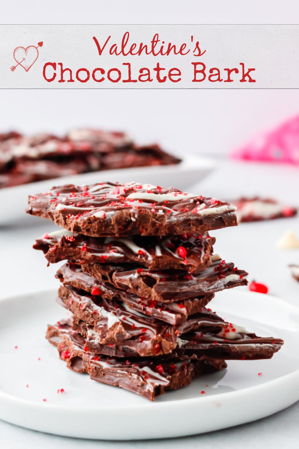 Melt their heart with an easy Valentine's Day treat for chocolate lovers - festive chocolate bark that's ready in fifteen minutes! via @cmpollak1