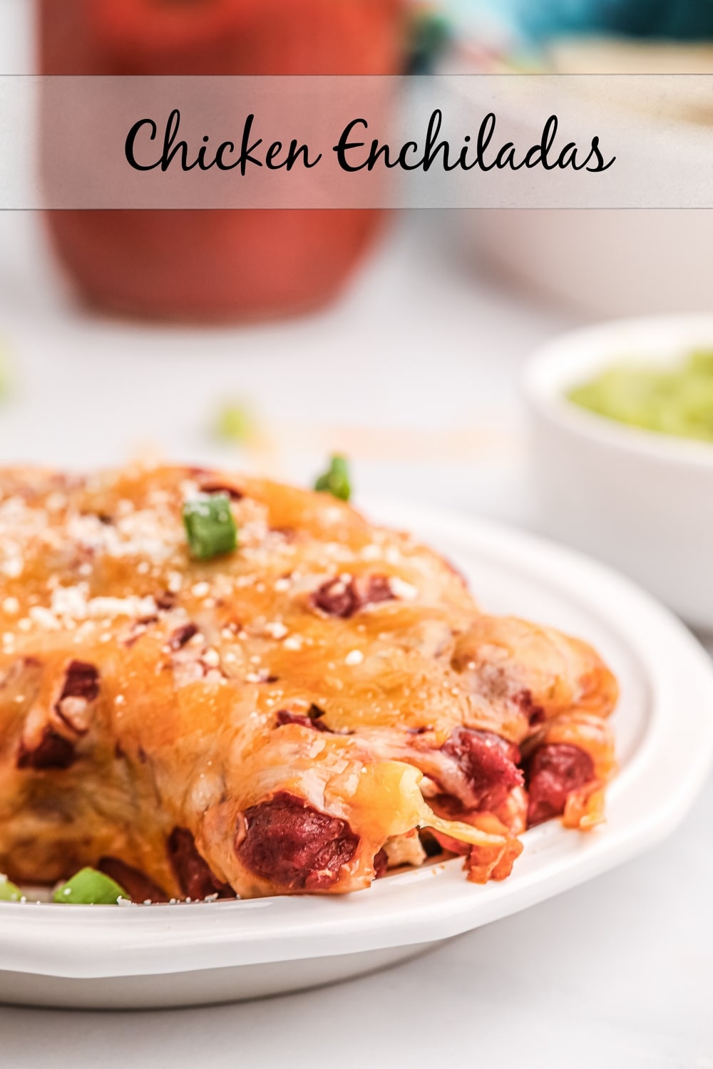 The best Chicken Enchiladas - delicious and easy to put together! These can be made with my favorite homemade enchilada sauce and homemade corn tortillas if you choose.  via @cmpollak1