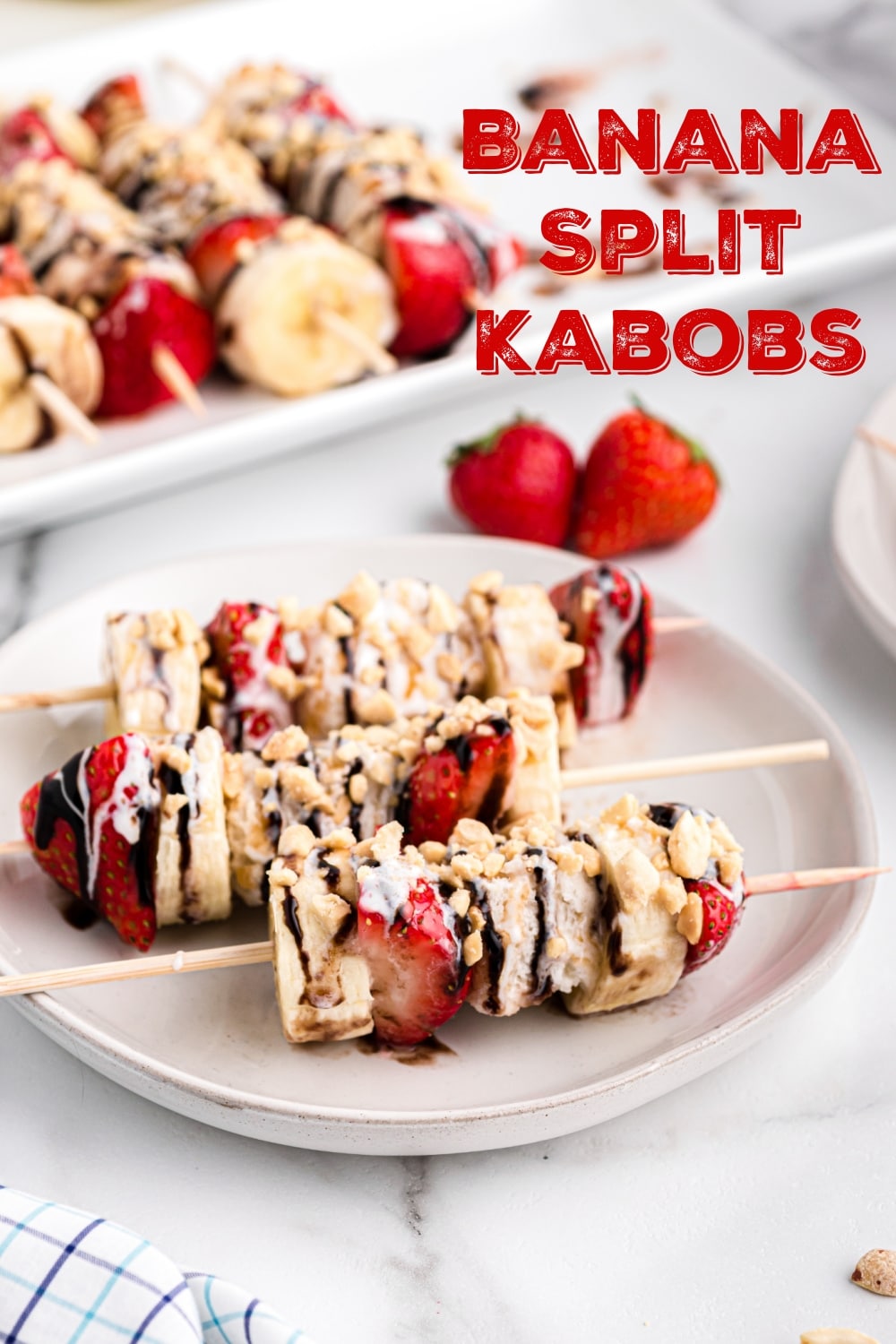 A fun spin on a classic, these Banana Split Kabobs are going to raise the sweet vibe at all your summer gatherings. via @cmpollak1