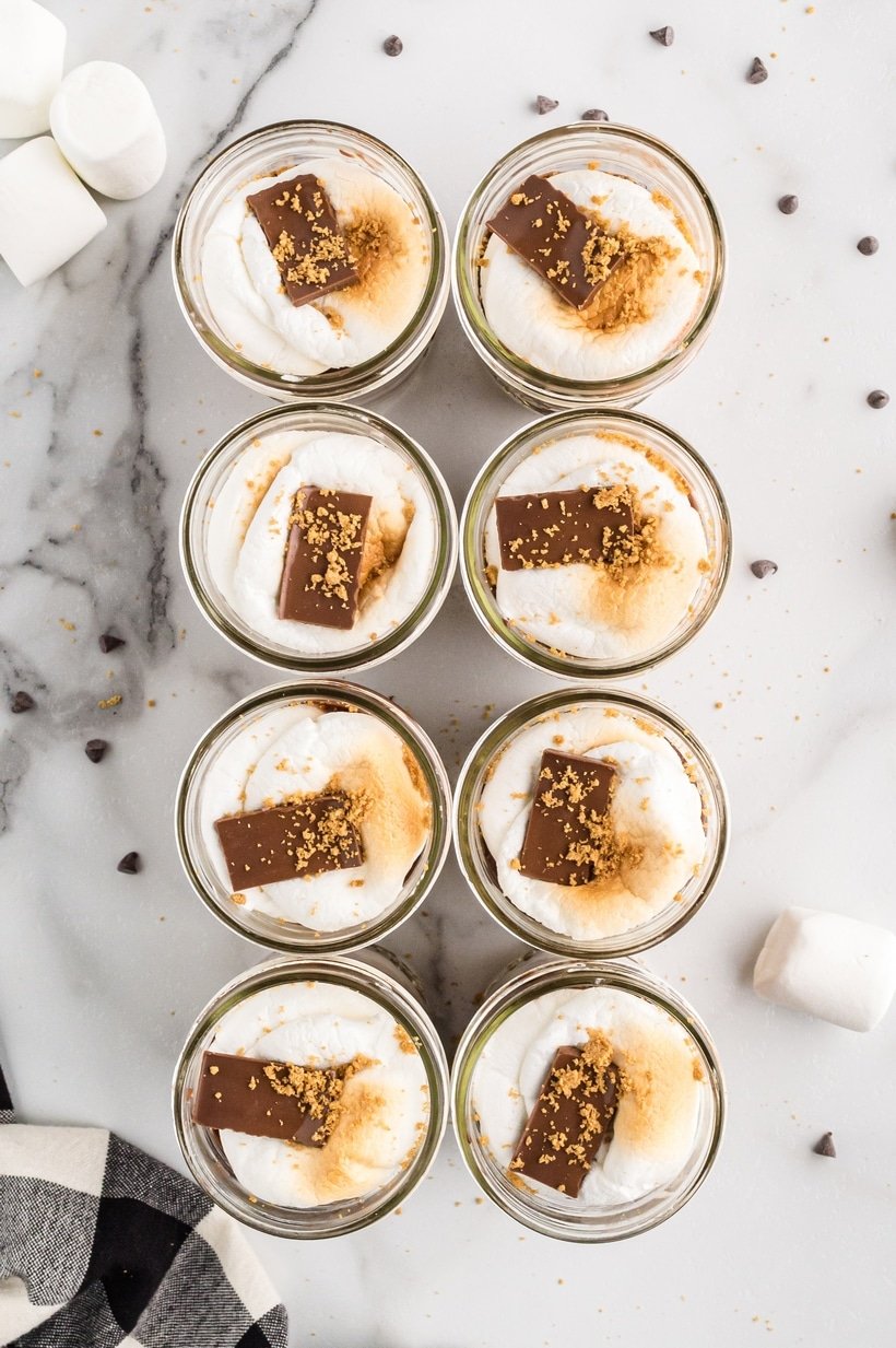 s'mores chocolate pudding