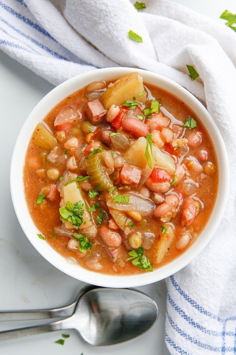 slow cooker ham and Bean