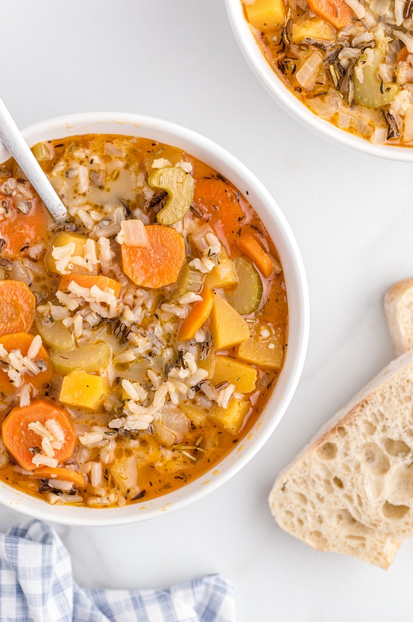 comforting wild rice soup