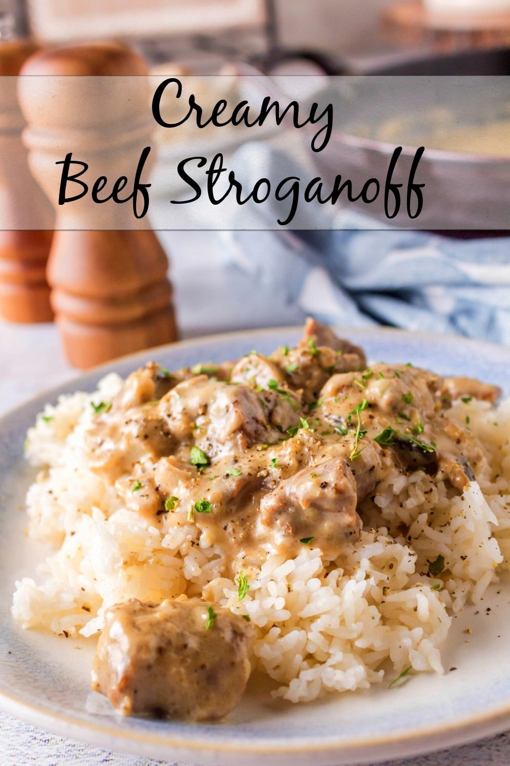Rich and creamy beef stroganoff with its tender pieces of beef is the very definition of comfort food. Served here over rice, but this stroganoff also tastes amazing over a bed of buttery egg noodles or mashed potatoes.
 via @cmpollak1