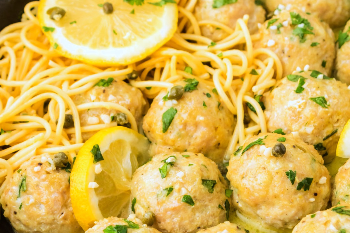 Easy Chicken Piccata Meatballs Recipe - Noble Pig