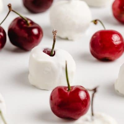 fresh cherry greek yogurt bites