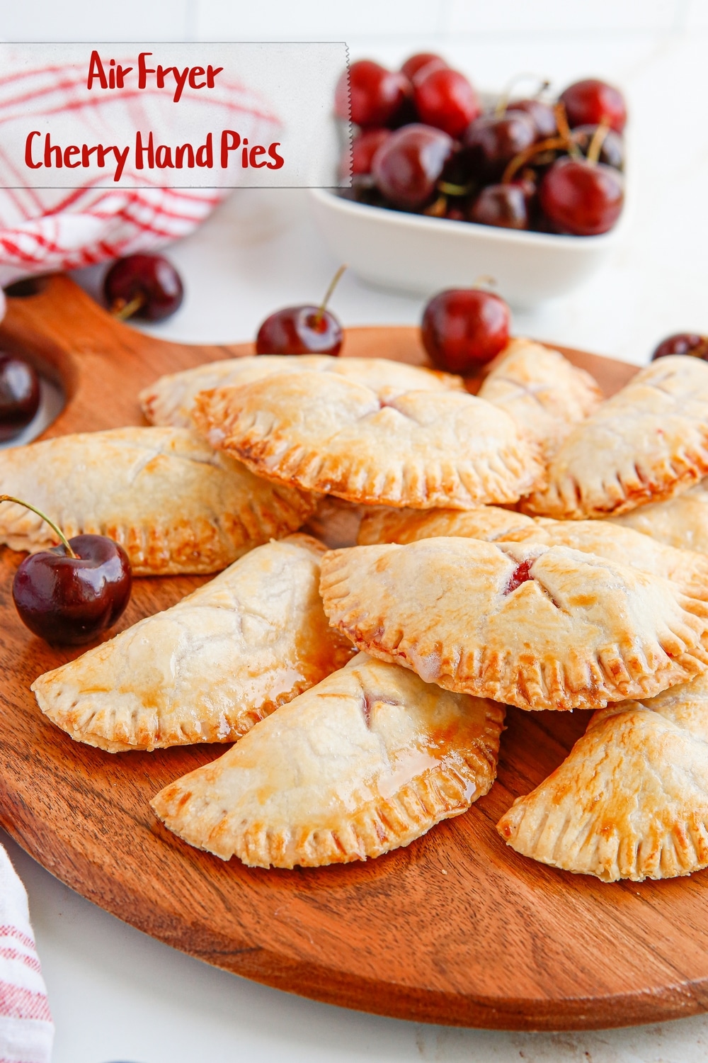 Petit and crumbly cherry hands pies, cooked to crispy perfection in your air fryer. Simple to put together using prepared pie dough and pie filling. via @cmpollak1