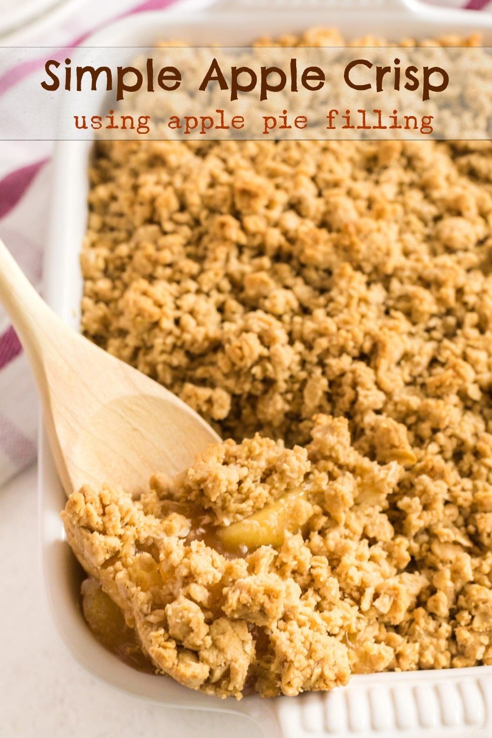 This particular apple crisp is the lazy baker's best friend. Not only will you get all the satisfaction and flavor of apple pie, this simple apple crisp is going to be ready in half the time. Warmly spiced apple pie filling is topped with sweet, buttery oats that crack under the pressure of a spoon. Don't forget a scoop of vanilla ice cream on top. via @cmpollak1