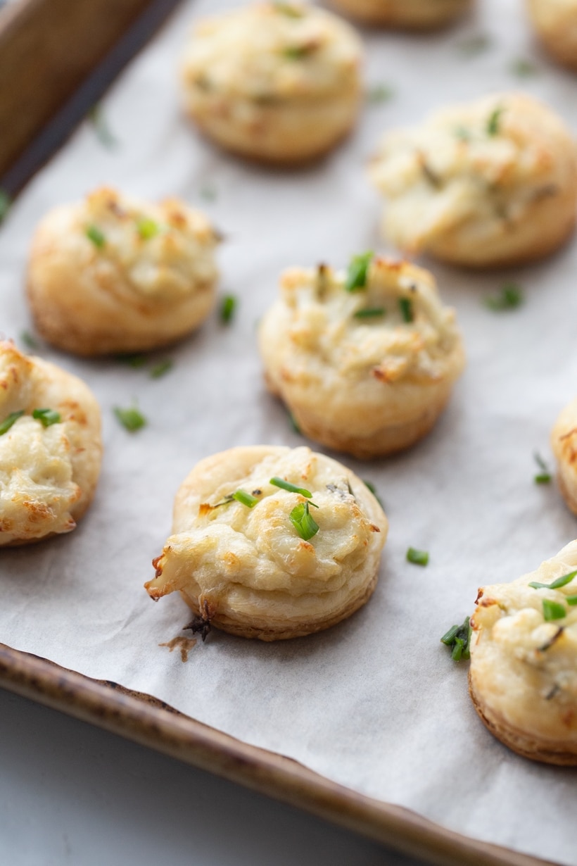 crab and chive puffs