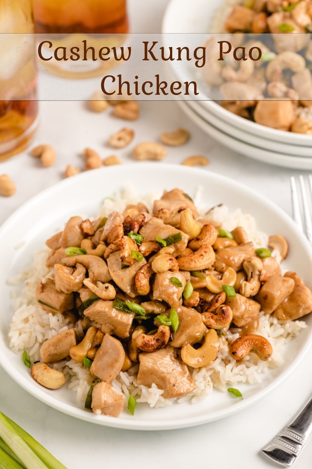 Kung Pao Chicken with tender chunks of chicken, crunchy cashews, and a spicy sauce, tastes better than takeout and is easy to make at home. This easy weeknight dinner recipe is a classic when it comes to Chinese takeout and is one of the best comfort food dinners. via @cmpollak1