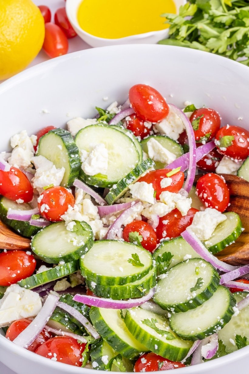 healthy cucumber salad with feta