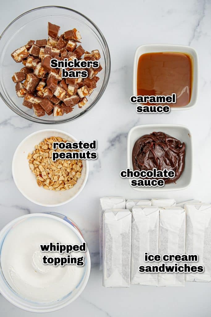 Snickers Ice Cream Cake Made With Ice Cream Sandwiches snickers-ice-cream-cake-made-with-ice-cream-sandwiches