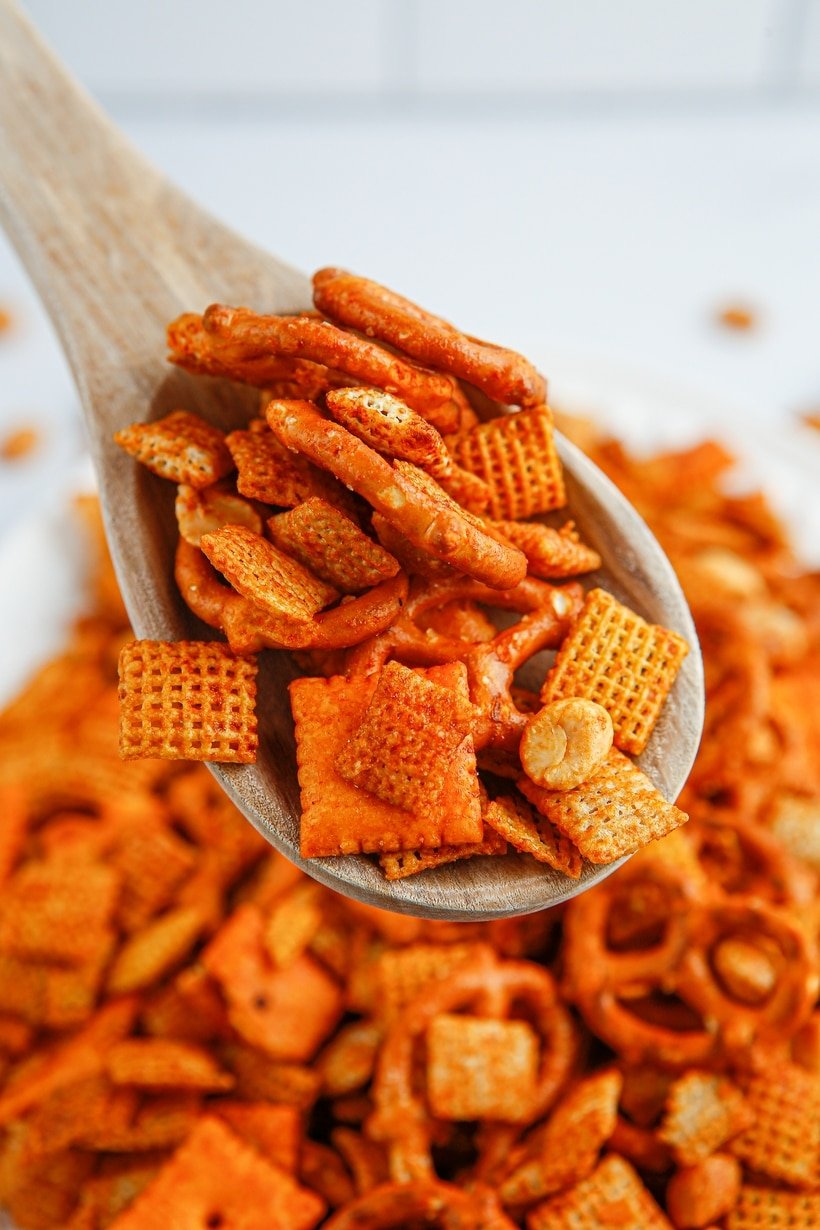 Spoonful of BBQ Chex Mix.